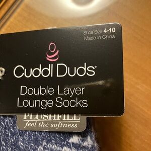 Cuddl Duds Plushfill Blue Lounge Socks